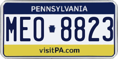 PA license plate MEO8823