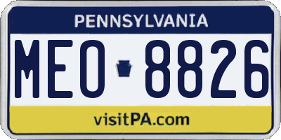 PA license plate MEO8826