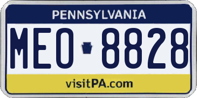 PA license plate MEO8828