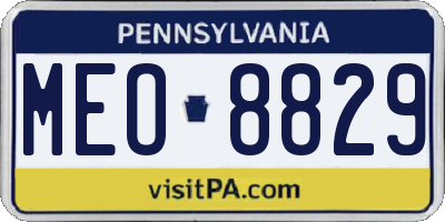 PA license plate MEO8829