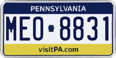PA license plate MEO8831