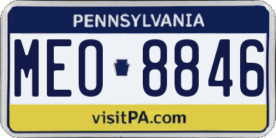 PA license plate MEO8846