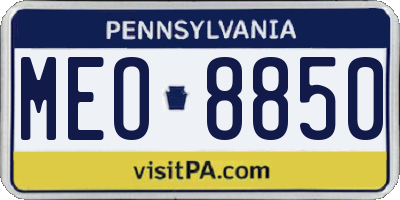 PA license plate MEO8850