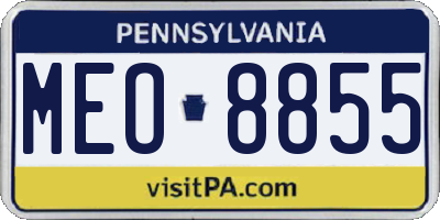 PA license plate MEO8855