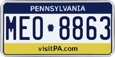 PA license plate MEO8863
