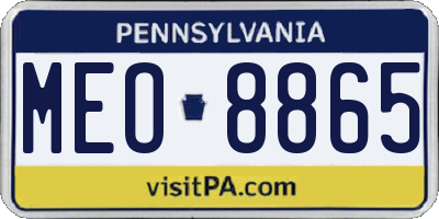 PA license plate MEO8865