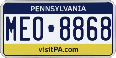 PA license plate MEO8868
