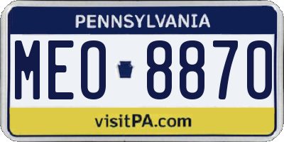 PA license plate MEO8870