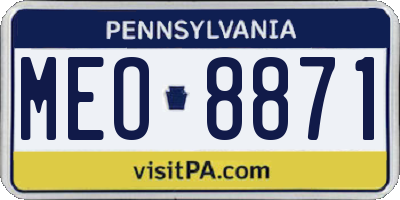 PA license plate MEO8871