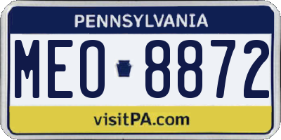 PA license plate MEO8872