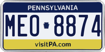 PA license plate MEO8874