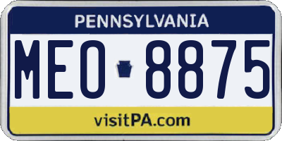 PA license plate MEO8875