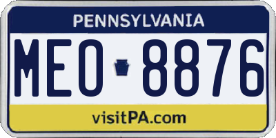 PA license plate MEO8876