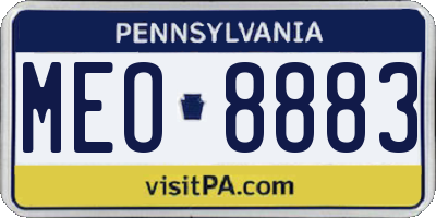 PA license plate MEO8883