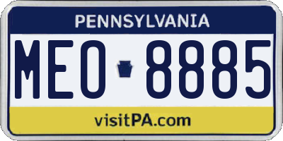 PA license plate MEO8885