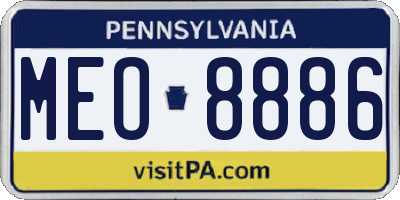 PA license plate MEO8886