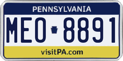 PA license plate MEO8891
