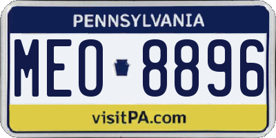 PA license plate MEO8896