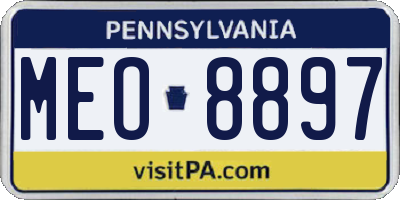 PA license plate MEO8897