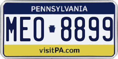 PA license plate MEO8899