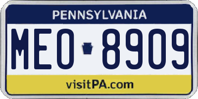 PA license plate MEO8909