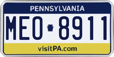 PA license plate MEO8911