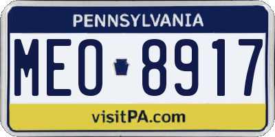 PA license plate MEO8917