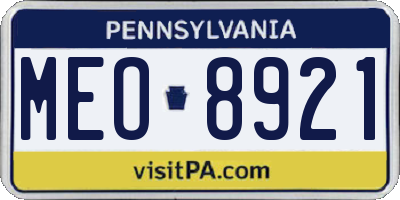 PA license plate MEO8921