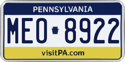 PA license plate MEO8922