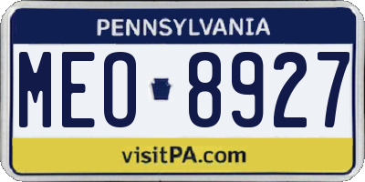 PA license plate MEO8927