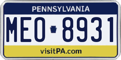 PA license plate MEO8931
