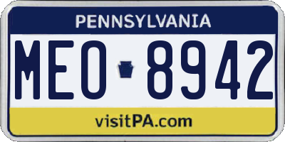 PA license plate MEO8942