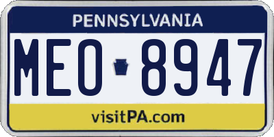 PA license plate MEO8947