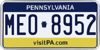PA license plate MEO8952