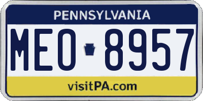 PA license plate MEO8957