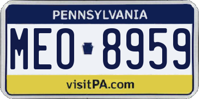 PA license plate MEO8959