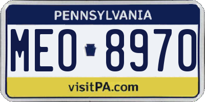 PA license plate MEO8970