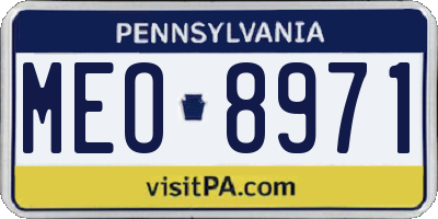 PA license plate MEO8971