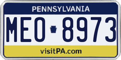 PA license plate MEO8973