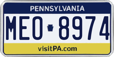 PA license plate MEO8974