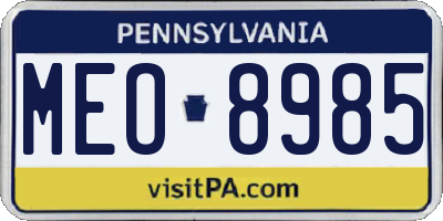 PA license plate MEO8985