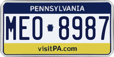 PA license plate MEO8987