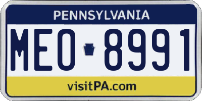 PA license plate MEO8991