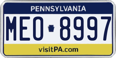 PA license plate MEO8997