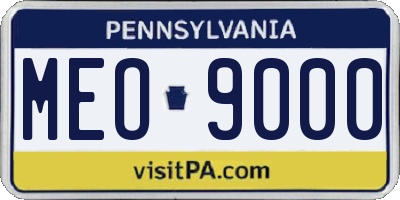 PA license plate MEO9000