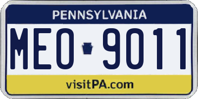 PA license plate MEO9011