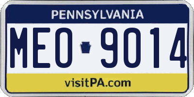 PA license plate MEO9014