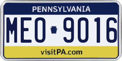 PA license plate MEO9016