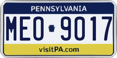 PA license plate MEO9017