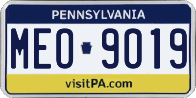 PA license plate MEO9019